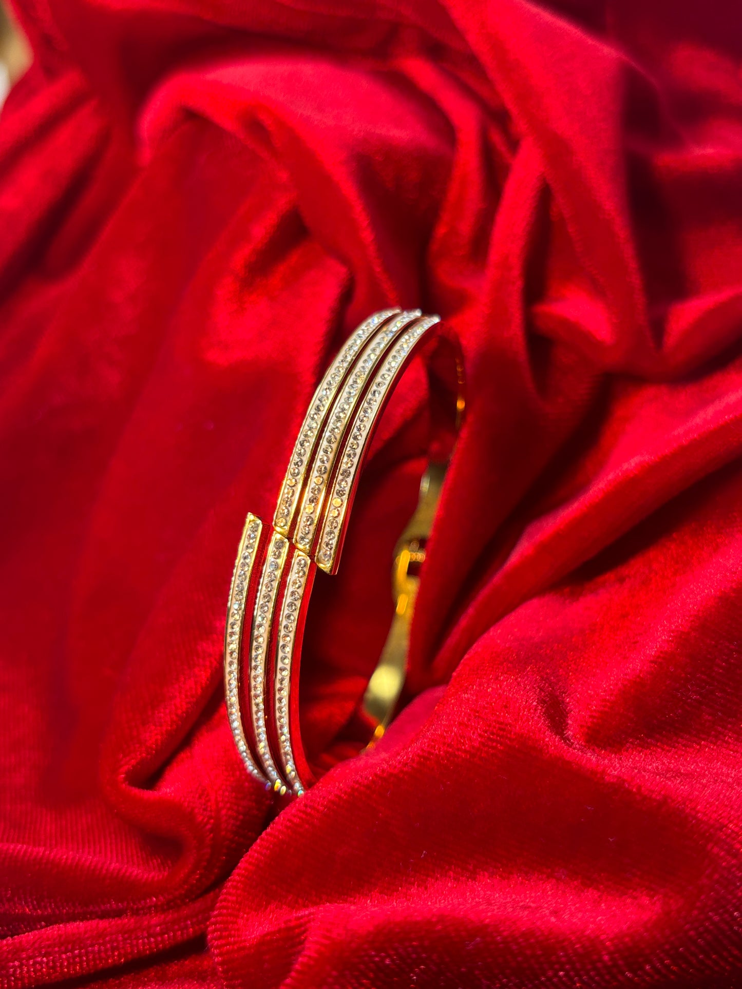 Gold-Plated Crystal Bangle